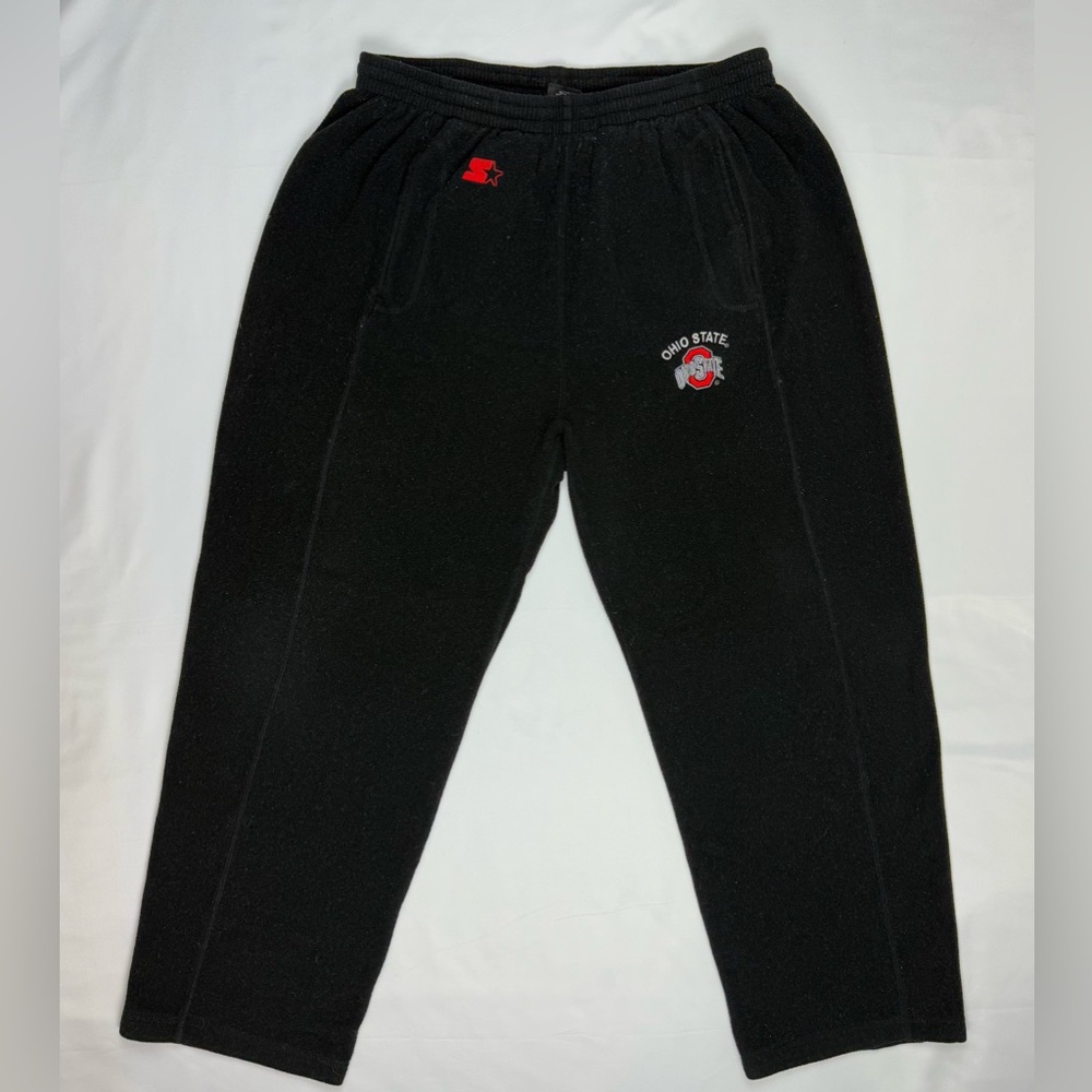 Vtg Starter Ohio State Buckeyes Men Baggy Fleece Sweat Pants XL Y2K Loose Fit C3